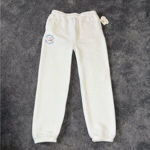 NWT ivory ella White Fleece Ski Lodge Joggers Medium